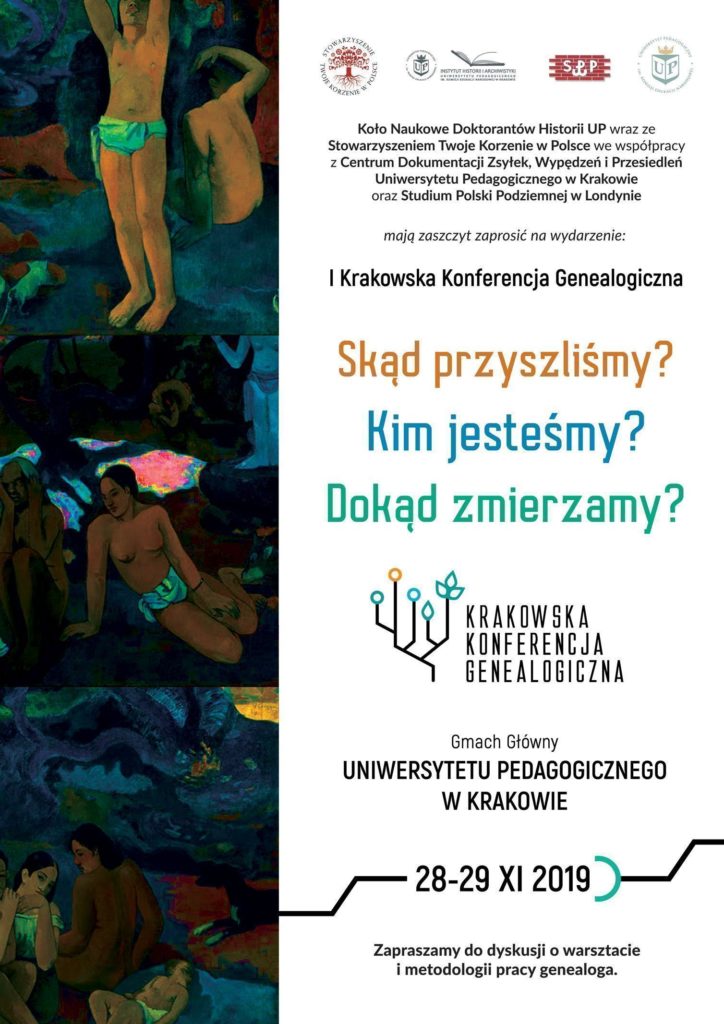 plakat Krakowskiej Konferencji Genealogicznej 2019 (źródło: materiały organizatorów)